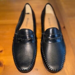 Brass Boot Penny Loafers Pebble Gain Leather Mens 11.5 Slip On Black Classic